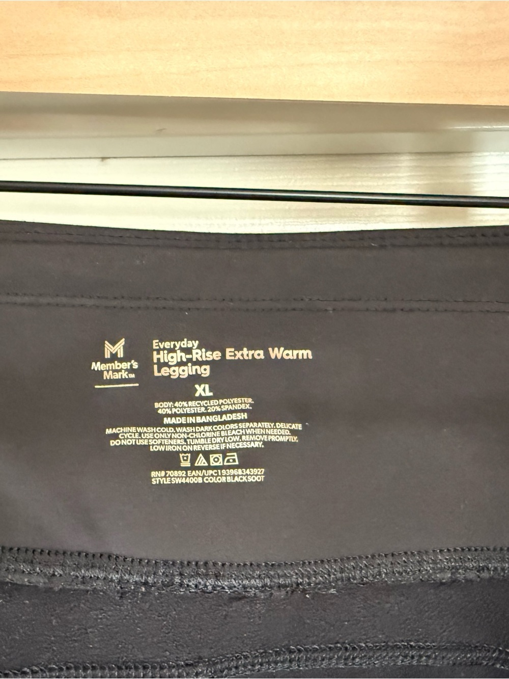 NWOT Member’s Mark Extra Warm High Rise Leggings XL Black Navy 2 Pair Bundle - Picture 12 of 12